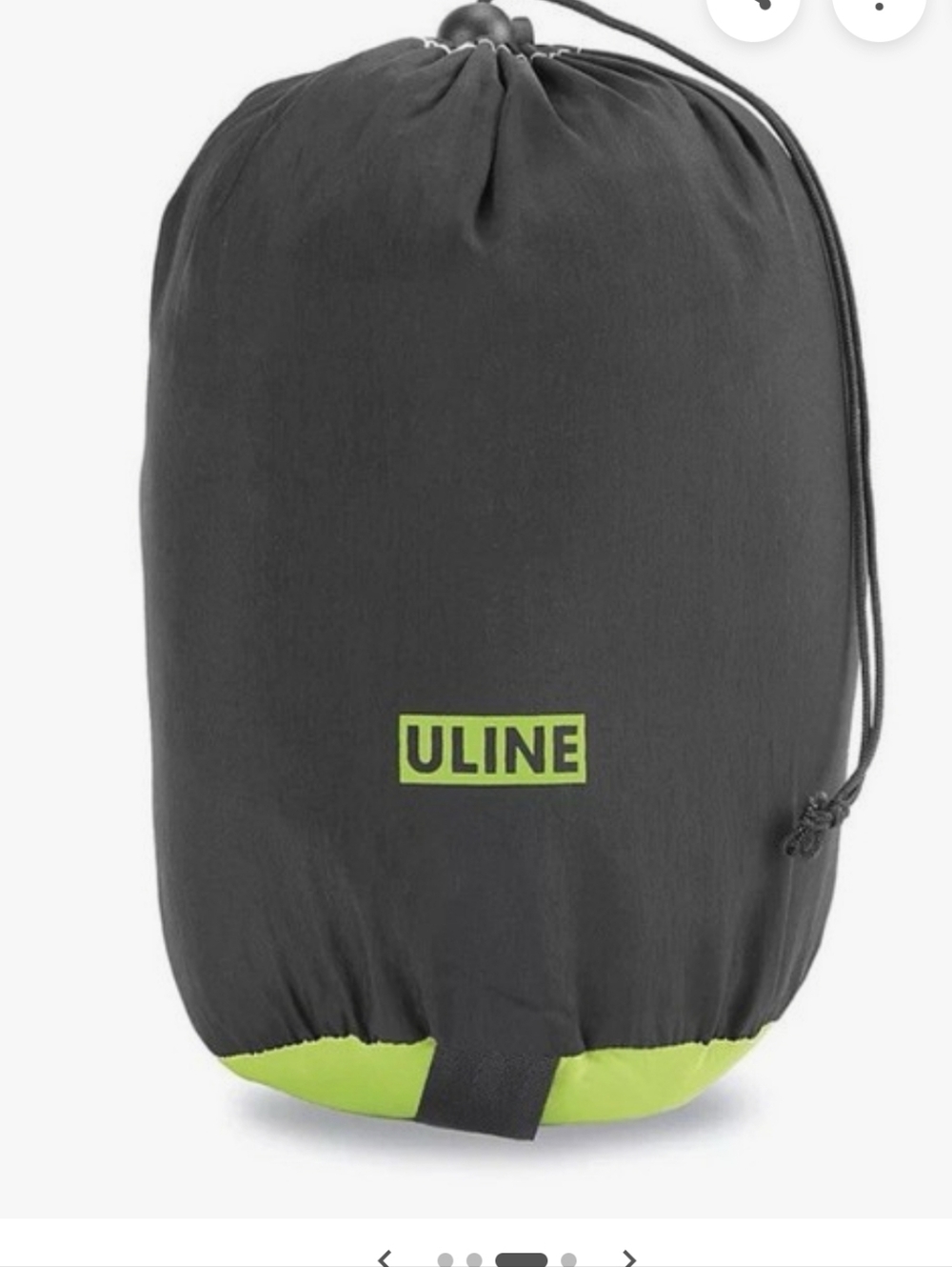 Uline Backpacking Hammock Camping Single Parachute w Straps - Black & Lime Green